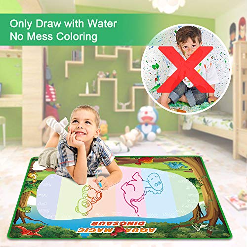 Aqua Drawing Mat for Kids - YEEBAY Water Magic Doodle Toys - Mess Free Coloring Painting Educational Writing Mats - Xmas Gift for Toddlers Boys Girls Age of 2,3,4,5,6 Year Old