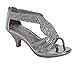 J.J.F Shoes Fabulous Angel-37K Kids Little Girls Bling Rhinestone Platform Dress Heels Sandals,Silver,4