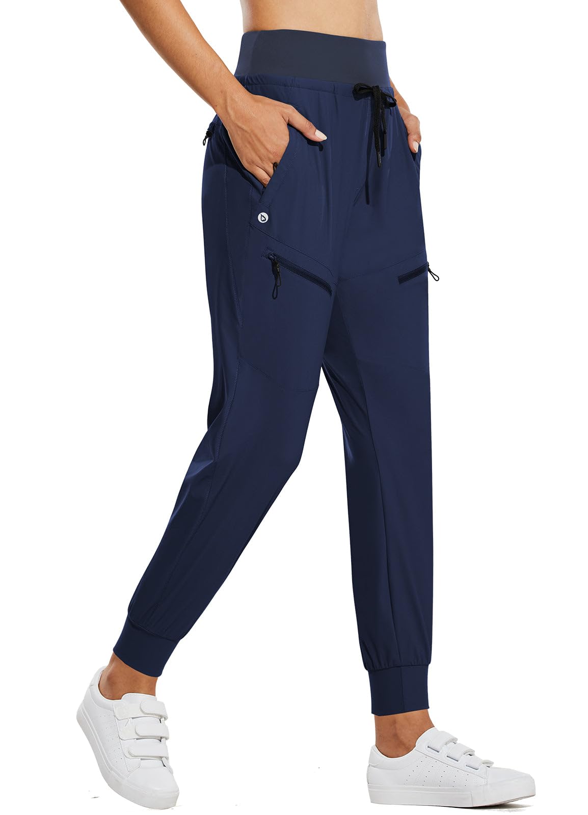 Photo 1 of baleaf Women's Joggers 28'' Lightweight Hiking Pants High Waist 5 Zipper Pockets Quick Dry Travel Athletic UPF50+ Blue XL