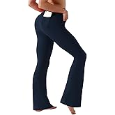 BUBBLELIME 29"/31"/33"/35"/37" Women High Waist Bootlegs Yoga Pants Tummy Control Bootcut Workout Flared Out Pockets