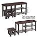 SONGMICS Bamboo Shoe Rack Bench with Stool for Kids, Set of 2 Shoe Racks, 3-Tier Heavy Duty Shoe Shelf, Entryway Storage Organizer for Hallway, Living Room, Brown ULBS20BR
