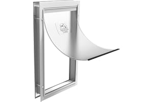 Hakuna Pets Deluxe Aluminum Pet, Cat and Dog Door with 2-Way Locking Panel for Screens, Doors and Walls up to 2.8" Thick, X-L