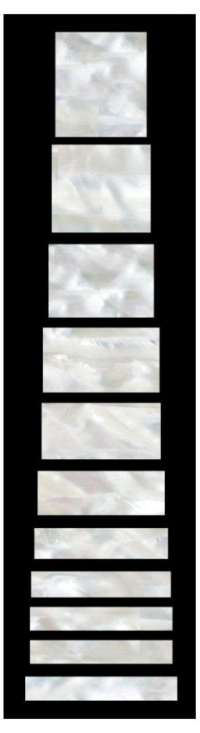 Inlaystickers Fret Markers for Guitars & Bass - LP/SG Blocks - White Pearl,F-005BL-WT