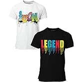 BROOKLYN VERTICAL 2-Pack Boys Short Sleeve Crew Neck T-Shirt with Chest Print | Soft Cotton Graphic Tees
