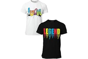 BROOKLYN VERTICAL 2-Pack Boys Short Sleeve Crew Neck T-Shirt with Chest Print | Soft Cotton Graphic Tees