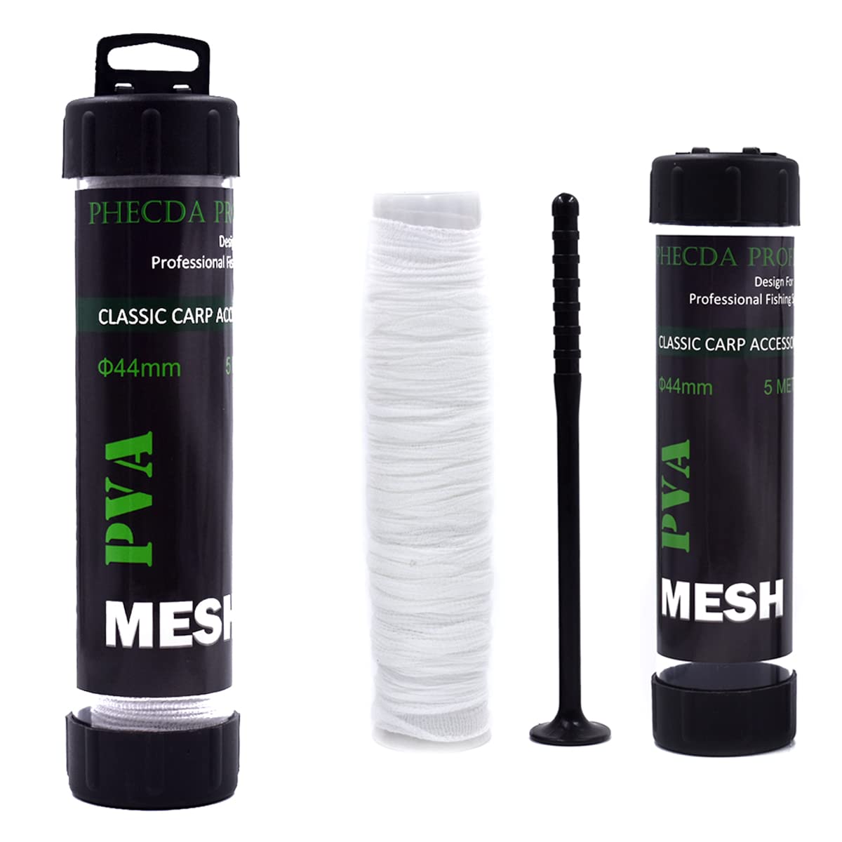 5M PVA Mesh Set Carp Fishing Mesh with Funnel and Plunger for Boilie Bait Rig Wide 25/37/44mm