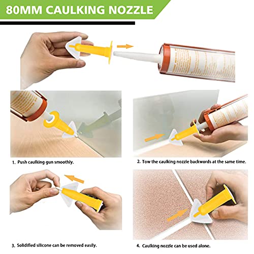 Upgraded 5 in 1 Silicone Caulking Tool Kit(Stainless Steel Head), 13pcs
