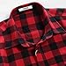 OCHENTA Men's Button Down Plaid Flannel Shirt, Long Sleeve Casual Tops N056 Red Black Asian 3XL - US L