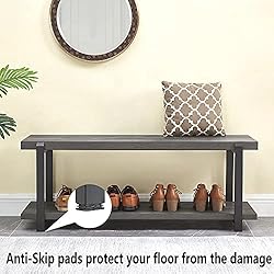 EXCEFUR Shoe Bench, Industrial Entryway Bench with