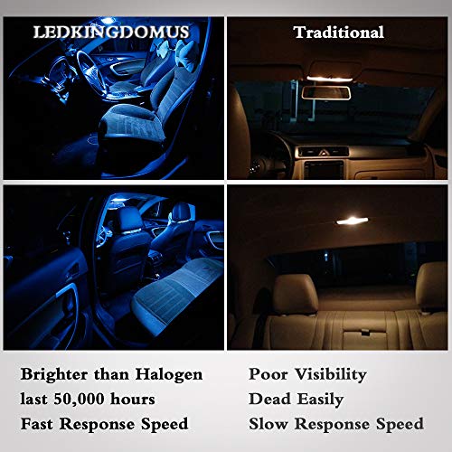LEDKINGDOMUS 20 Pcs 42mm 8SMD Festoon LED Bulb Interior Map Dome Lights Bulbs 211-2 578 (Blue)