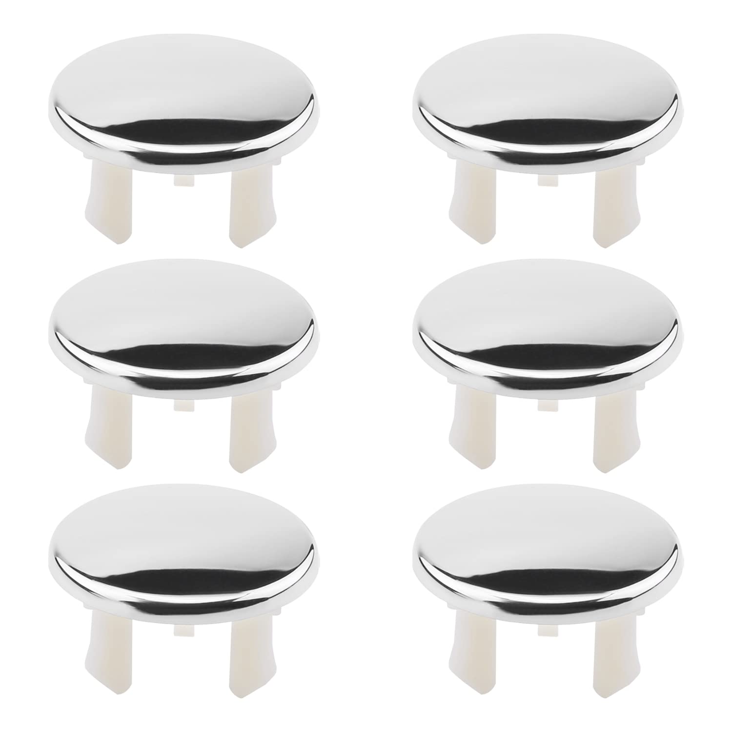 MroMax 6Pcs Sink Basin Trim Overflow Cover Plastic Kitchen Sink Cap Hole Cover Single Layer Ring Snap on Design Drain Cover Remplacement for Bathroom Vessel Kitchen Basin Vanity Sink Silver