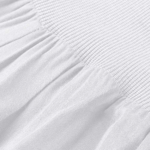 Sunhusing Women's Solid Color High Waist Yoga Pants Fitness Casual Loose Button Buckle Pocket Cropped Pants White - Thumbnail 3