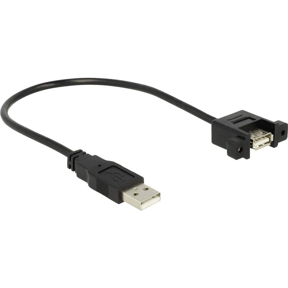 DeLock USB A 85462 0.25 m Black USB A Male to Female USB Cable, 85462