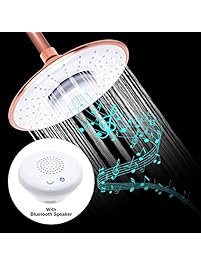 Bluetooth Shower Head - Rain Shower Head with Removable Waterproof Speaker by Mindful Design (White)