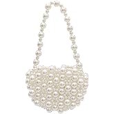 Girls Pearl Purse Mini Pearl Heart Beaded Shoulder Bag for Women Girls Lady Beaded Clutch Evening Bag Prom Wedding