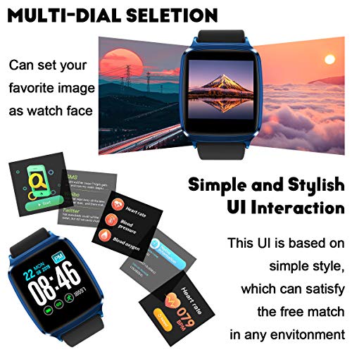 Smart Watch,Bluetooth Smartwatch Sports Fitness Watch Activity Tracker with Heart Rate Blood Pressure Monitor IP67 Waterproof Fitness Tracker Smart Bracelet Wristband for Android iOS Phones Men Women - Thumbnail 5