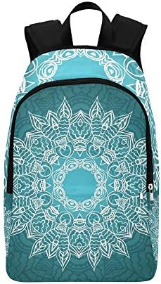 Mandala Card Turquoise Colors S Invitations Casual Daypack Travel Bag College School Backpack for Mens and Women