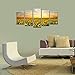 Wieco Art Sunflowers Canvas Prints Wall Art Landscape Pictures Paintings Ready to Hang for Living Room Bedroom Home Office Decorations Modern 5 Panels Stretched and Framed Yellow Flower