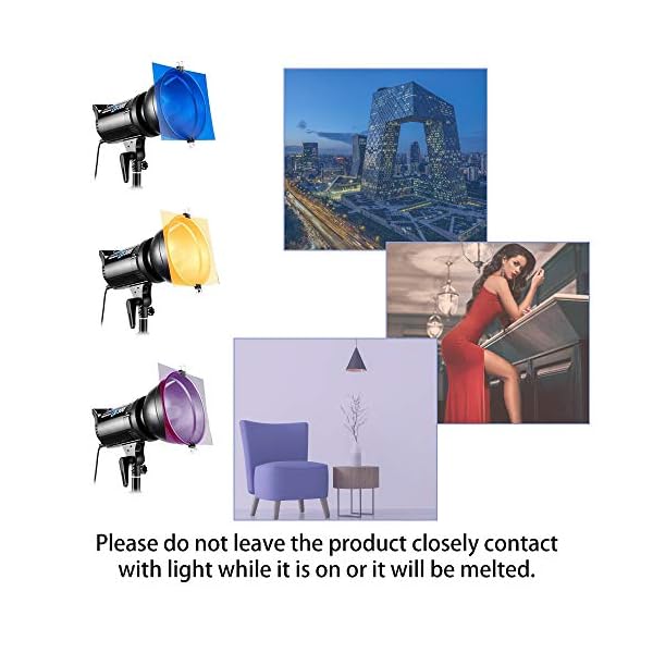DECARETA 14 Stück Farbfolien Gel Farbfilter Filter Transparente Farbige Farbfilm Folie für Foto Studio Strobe Blitz LED Licht Scheinwerfer – Bild 5