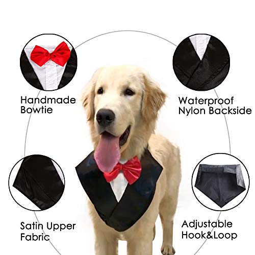 DogLemi Dogs Tuxedo Neckwear Scarf Wedding Halloween Tuxedo Bowtie, Pet Bandana Dress-up Costumes Cosplay Accessories