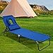 G Chaise Lounge Chair Outdoor Folding Bed Patio Beach Camping Recliner w/Hole for Face Pool Yard, Support 300 Lbs