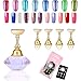 Kalolary 1 Set Magnetic Nail Tips Stand Holders Practice Crystal Stand Base Display Tools Set for Art Salon DIY and Practice Manicure (Purple)