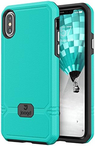Jaagd iPhone X Case, Slim Shock-Absorbing Modern Slim Non-Slip Grip Cell Phone Cases for Apple iPhone X (Aqua)