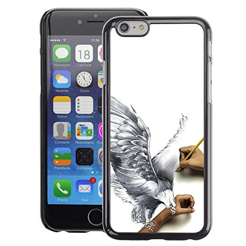 A-type Colorful Printed Hard Protective Back Case Cover Shell Skin for Apple Apple (5.5 inches!!!) iPhone 6+ Plus / 6S+ Plus ( Eagle Art Drawing Pencil 3D Big Bird Fly)