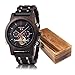 BOBO BIRD Mens Wooden Mechanical Watches Multifunction Business Luxury Wood Watch for Men
