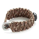X-Plore Gear Survival Paracord 550 Bracelet Kit With Fire Starter, Navigation Compass, Eye Knife | Adjustable Closure Snug Fit | For Emergencies, Wilderness, Travel, Camping, Hunting (Jungle Camo)