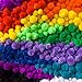 Tin Roof Crafts Deluxe Pom Poms in Hot Kaleidoscope Colors for Crafts and DIY Hobby Supplies, Large Bag, 324 Pompoms, 4 Different Sizes Bonus Googly Eye Package