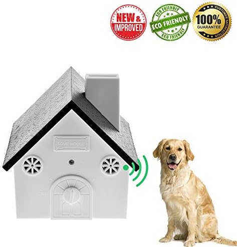 SPG Supply Group [NEW AND IMPROVED] Ultrasonic Outdoor Bark Controller Anti Barking Device Sonic Bark Deterrent Stylish Birdhouse Design