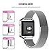 For Fitbit Blaze Accessory Band,Small (5.5-6.7 in),Oitom Frame Housing+Milanese loop Stailess Steel Band for Fitbit Blaze Smart Watch Fitness (Silver)