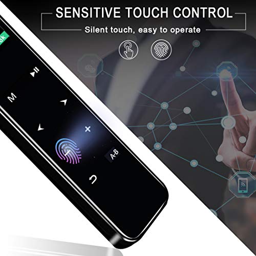 Digital Voice Recorder, Homder 16GB Touch Screen Voice Activated Recorder for Lectures/Meetings/Class, 1536kbps Stereo HD-Audio Recording Device with Dual Microphones - Rechargeable - Black - Thumbnail 2