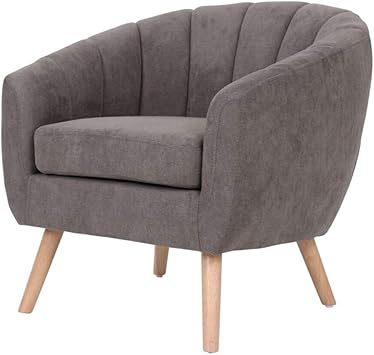 Zons Lino Fauteuil Une Place En Velours Suedine Taupe Au Look