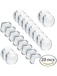 20 Pack Pre-tape Edge Corner Guard Anti-Collision Baby Safety Adhesive L&Ball Shaped Corners Padding