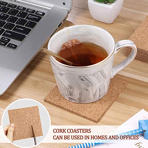 50 Stücke selbstklebende Kork-Quadrate,4"x 4" quadratische Kork-Untersetzer Selbstklebende Korkplatten für Untersetzer und Bastelarbeiten – Bild 3