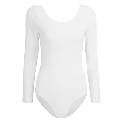 YiZYiF Damen Body Langarm Sportbody Ballett Trikot Ballettanzug Tanz-Body Gymnastik Leotard Tops