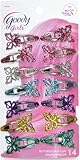 Goody Butterfly Contour Clips for Girls, Assorted Colors, 14 pcs per Pack (Styles May Vary)
