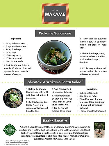 VITAMINSEA Organic Wakame Whole Leaf - 4 oz / 112 G Seaweed - Maine Coast Sea Vegetables - USDA & Vegan Certified - Kosher - Perfect for Keto Diet - Atlantic Ocean - Sun Dried - Raw - Wild (WW4) - Thumbnail 4