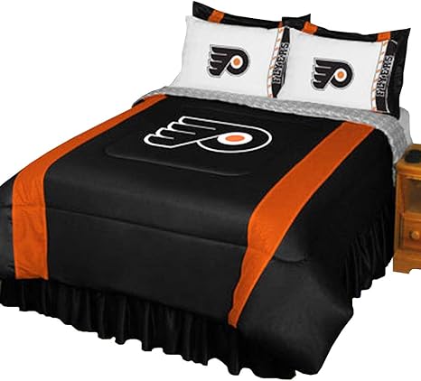 Nhl Philadelphia Flyers King Bedding Set Hockey Logo Bed Amazon