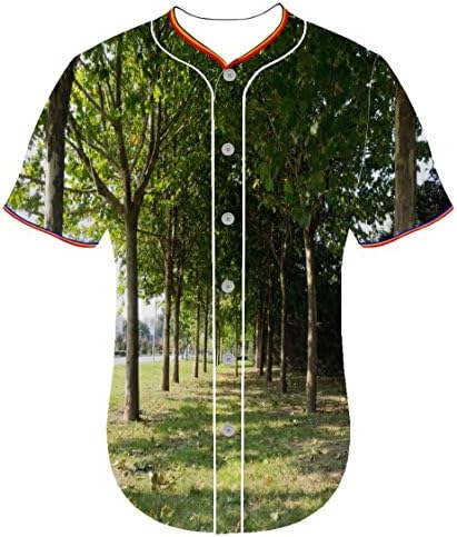Baseball Jersey Fengzedid Button Front Shirt 3d printing t shirt Men Arc Bottom jerseys trees fwnj 3D Print