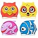 ZIONOR Swim Caps, Silicone Swimming Caps for Youth Kids with Cute Animal Cartoon Elastic Designed Non-Toxic, Allergy-Free Waterproof, Eco-Friendly for Boys Girls 3-12 Years Old