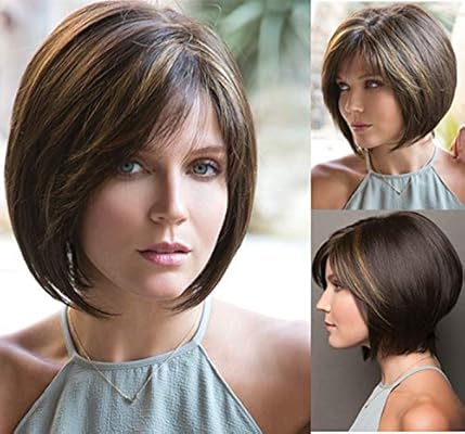 Gnimegil The Bobs Haircut Short Brown Bob Wigs For Women Trendy