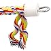 Rusee Rope Bungee Bird Toy, Small or Medium-Sized Parrot Toy Pure Natural Colorful Bead Cage Parrot Chewing Toy