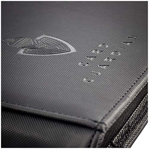 Card Guardian - 9 Pocket Premium Black Binder with Zipper for 360 Cards - Side Loading Pockets for Trading Card Games TCG