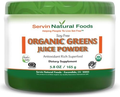 Perfect by Nature - Organic Greens Juice Powder. Antioxidant Rich Superfood Supplement. (156g) 30 Day Supply USDA Organic Vegan Greens Powder by Servin Natural Foods