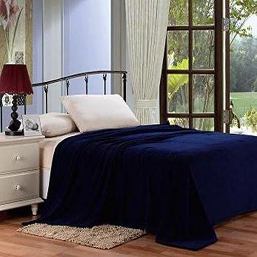 Micro Plush Solid Full Blanket Navy