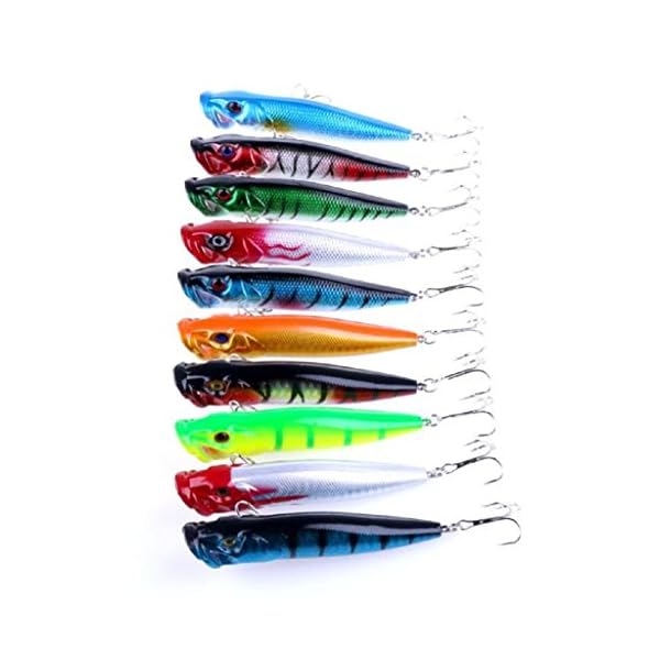 Laimeng9cm-Plastic-Popper-Fishing-Lures-Bass-Top-water-Rattles