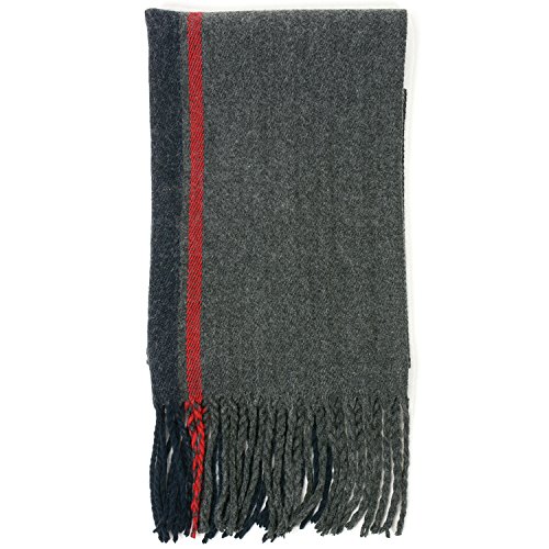 Alpine Swiss Winter Scarf Soft Elegant Fashion Wrap Scarves Red Stripe